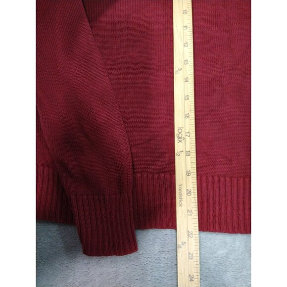 Talbots Sweater Womens Medium Red Floral Silk Round Neck Pullover - Picture 3 of 7